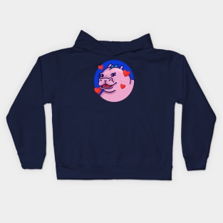 Cutest hippo in love Kids Hoodie